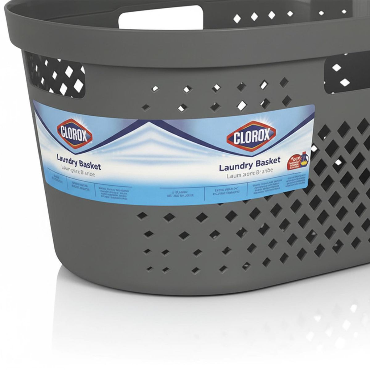 CLOROX - Cesta para ropa ovalada 38 l color gris