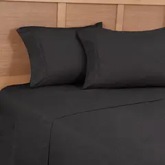 PLUMETTI - Sábana Embossed 2 plazas Negro