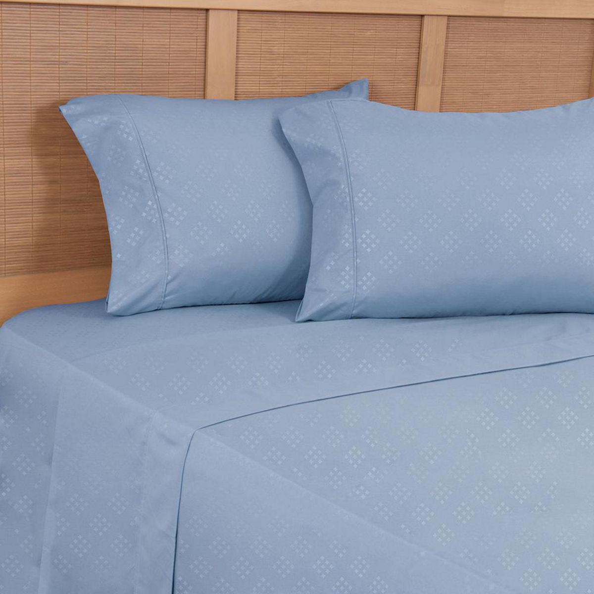 PLUMETTI - Sábana Embossed 2 plazas Celeste