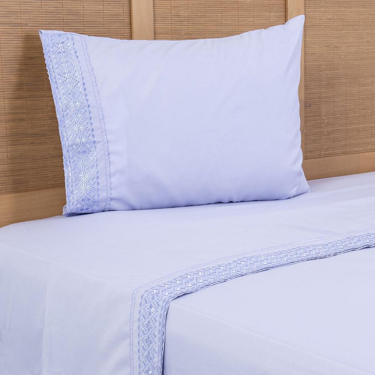 PLUMETTI - Sábana Bordadas 1.5 plazas 144 Hilos Damasco