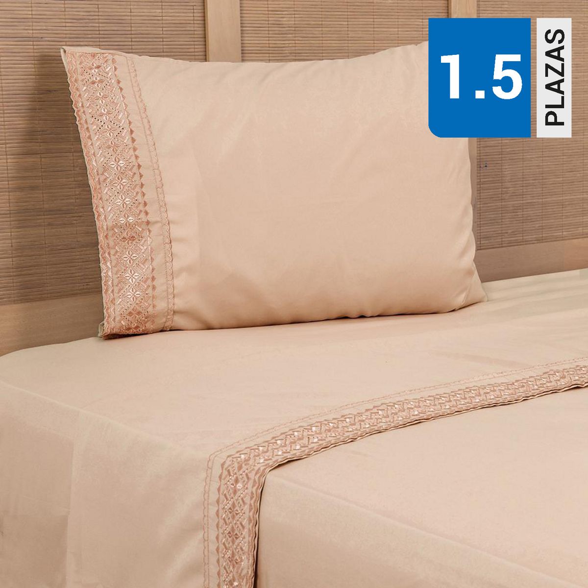 PLUMETTI - Sábana Bordadas 1.5 plazas 144 Hilos Morado