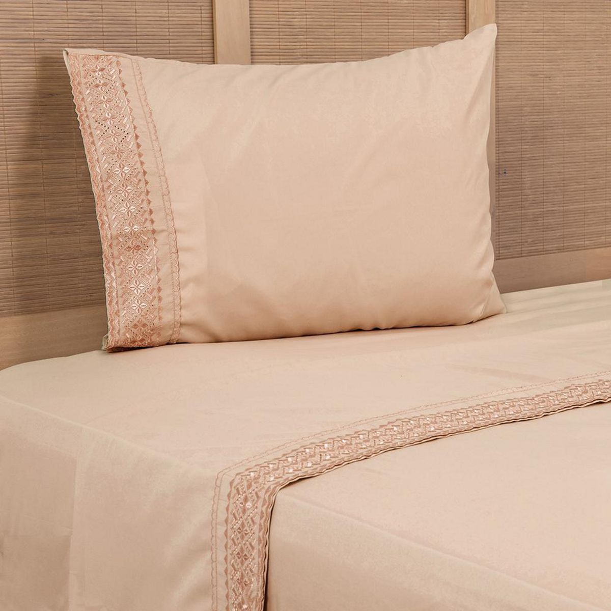 PLUMETTI - Sábana Bordadas 1.5 plazas 144 Hilos Morado