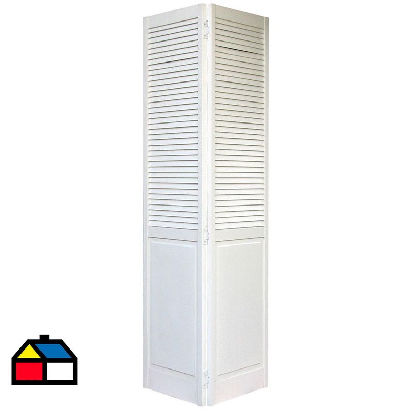 PROMASA - Puerta closet pino celosías blanca 60x200 cm