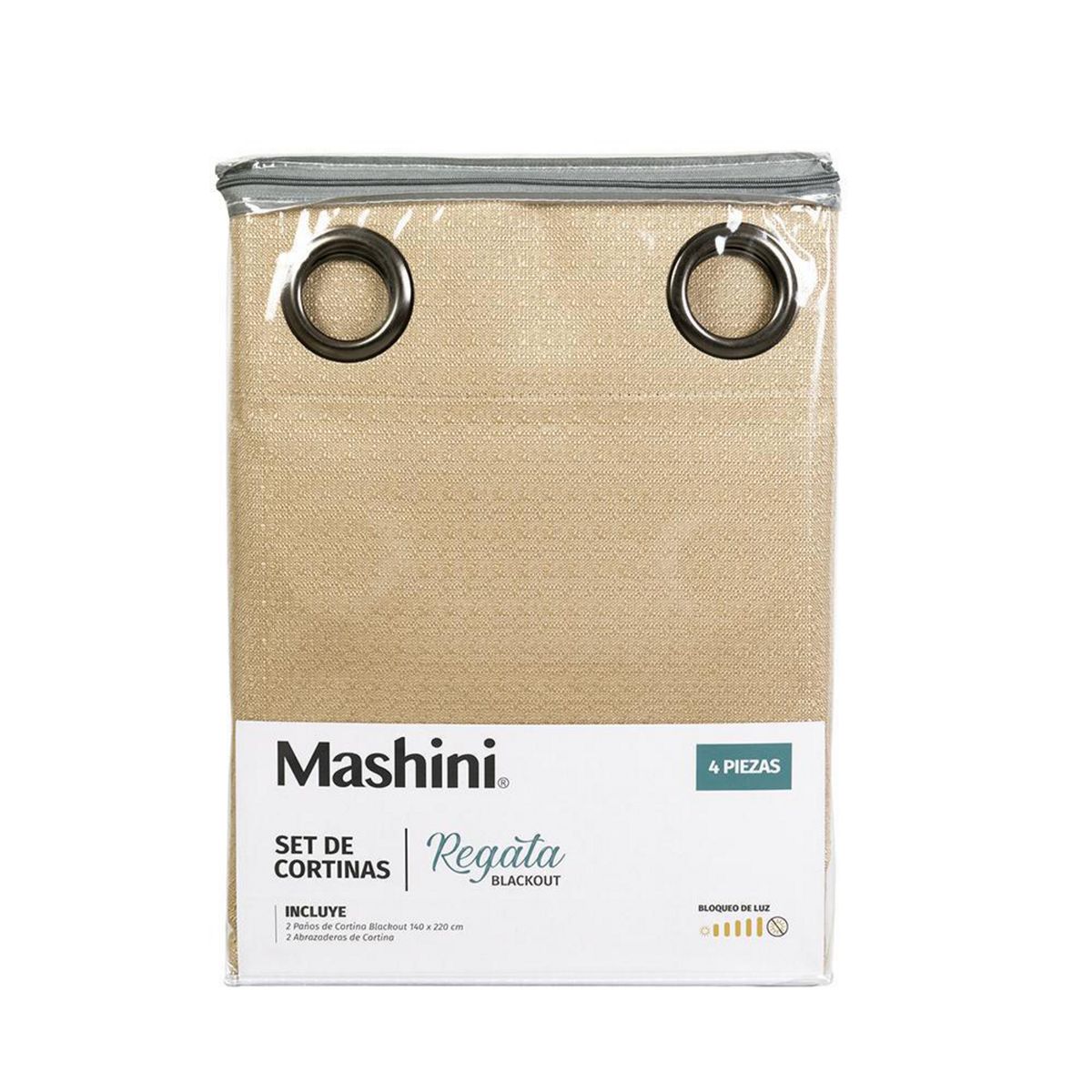 MASHINI - Set Cort. Blackout Argolla 140x220 cms Regata Amarillo