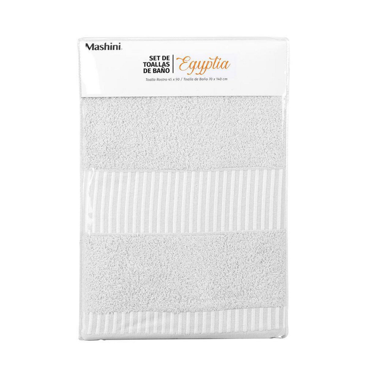 MASHINI - Set 2 Piezas Egyptia 460 grs 45x90/70x140 Gris