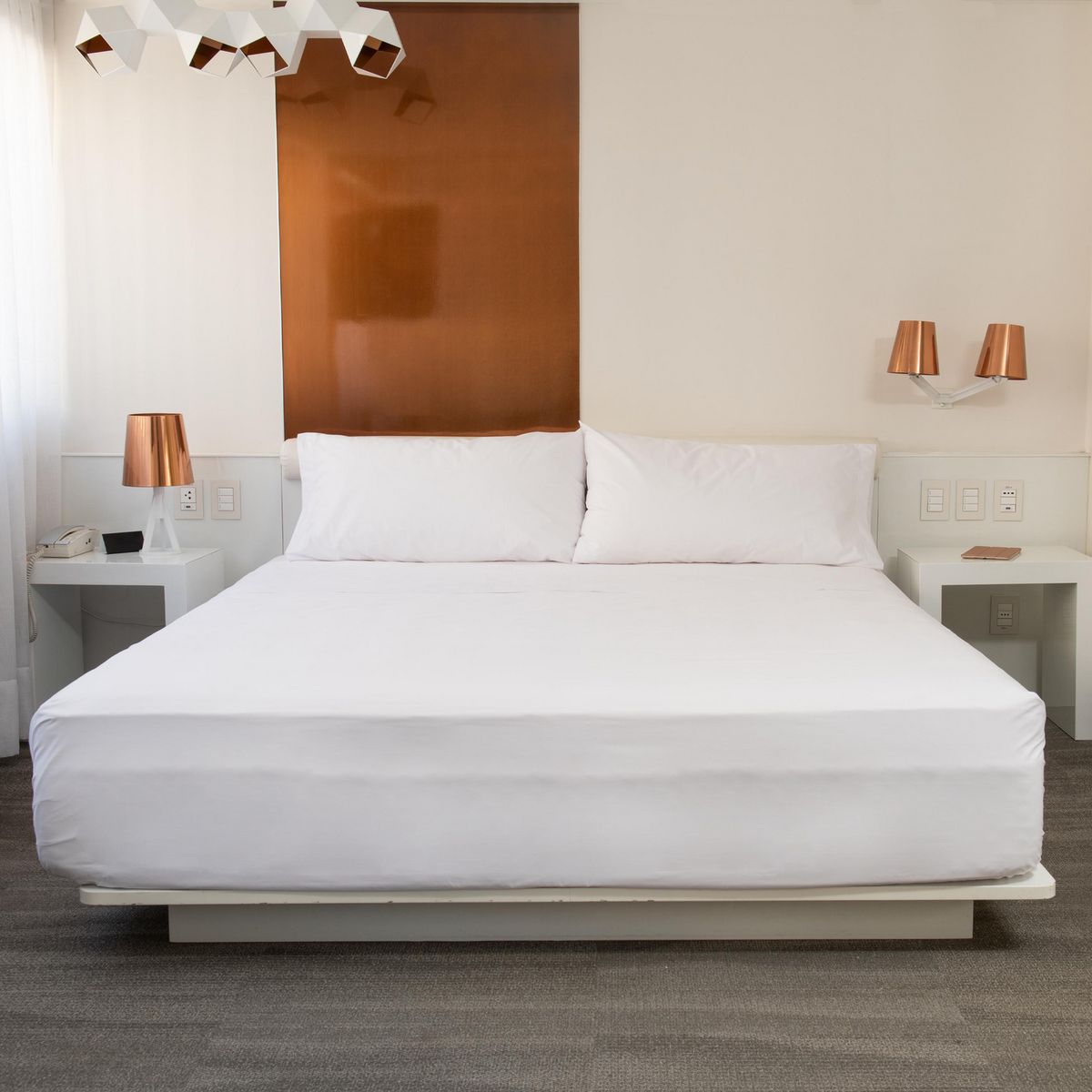 GENERICO - Sábana Hotel Set 144 Hilos Blanco