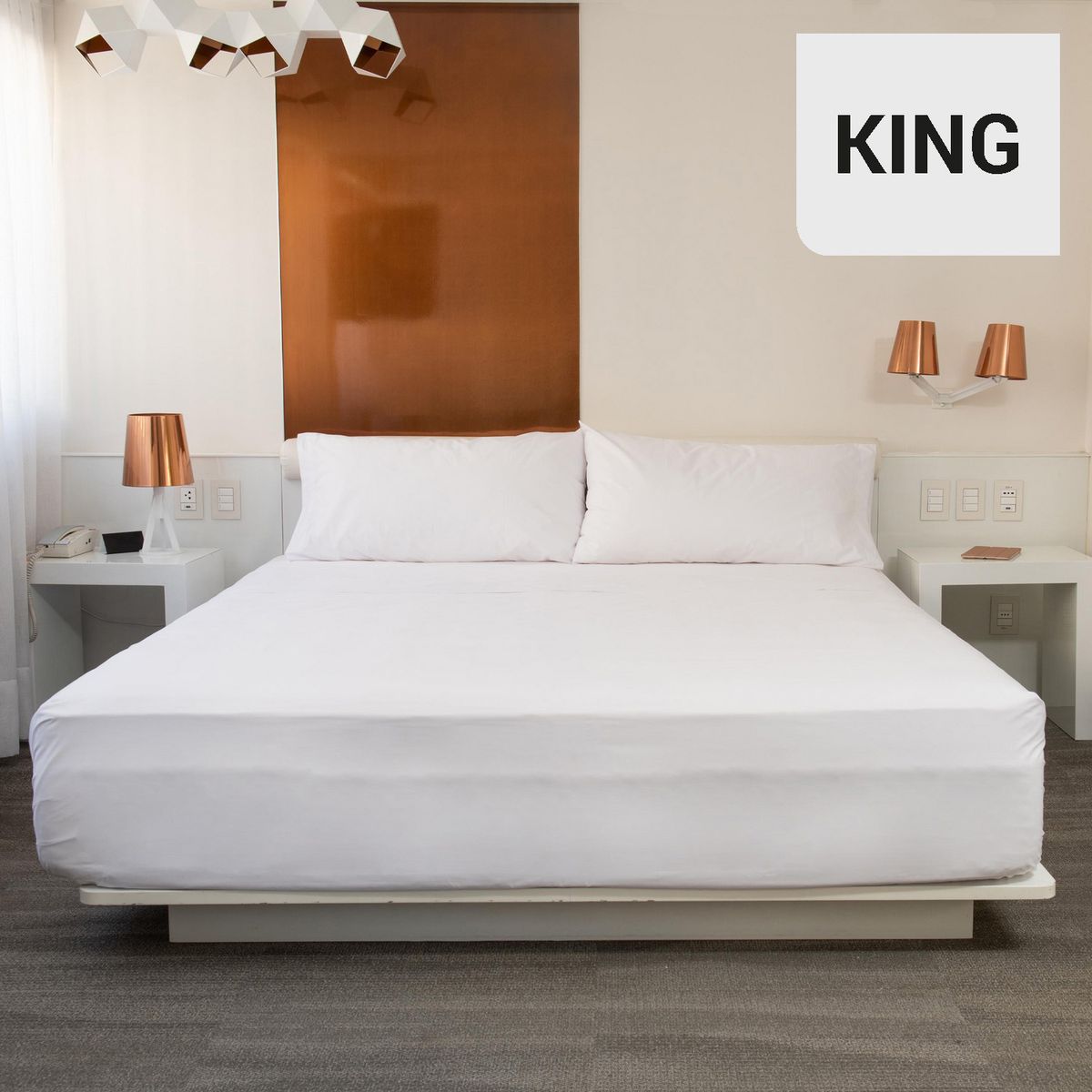 GENERICO - Sábana Hotel Set 200 Hilos Blanco