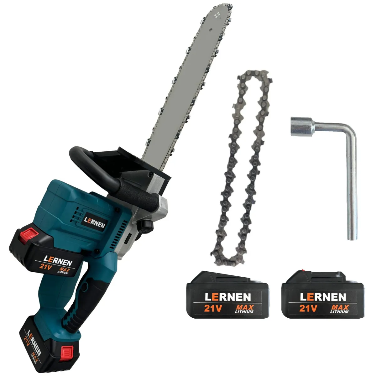 LERNEN - Motosierra Podadora Inalámbrica 16” + 2 Baterías + Cadenas