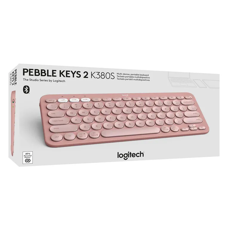 Teclado bluetoth Pebble Keys 2 K380 rosado