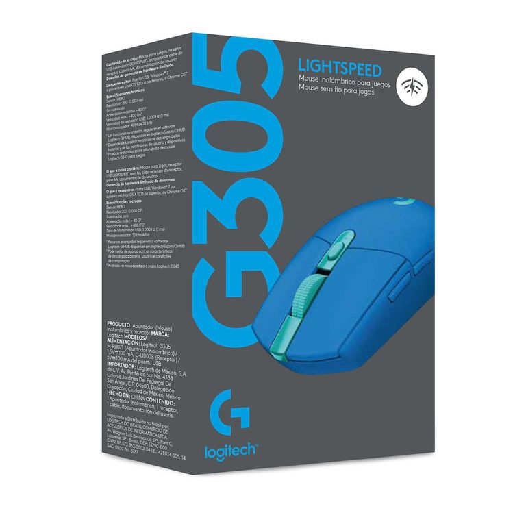 Mouse gamer G305 Lightspeed azul