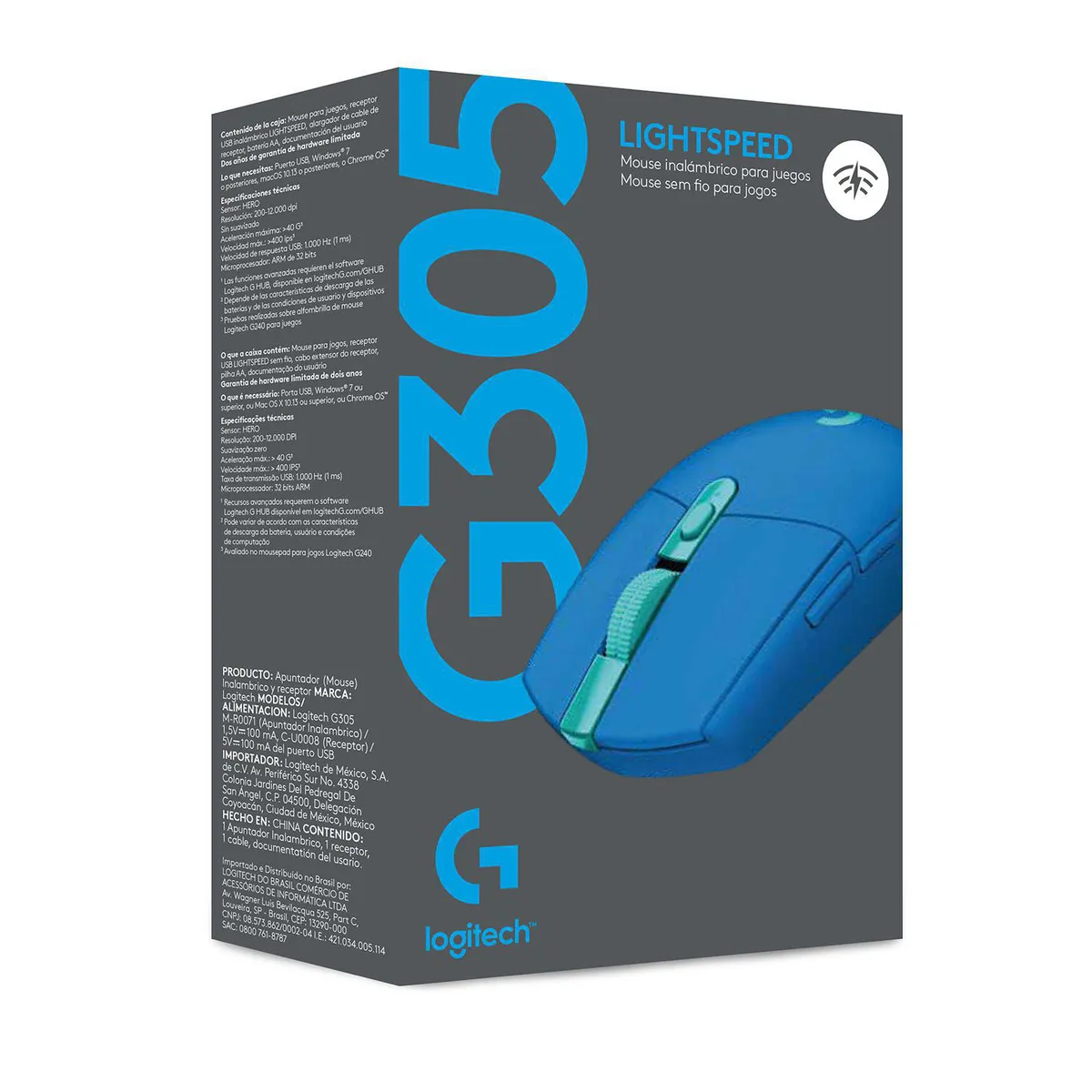 LOGITECH - Mouse gamer G305 Lightspeed azul