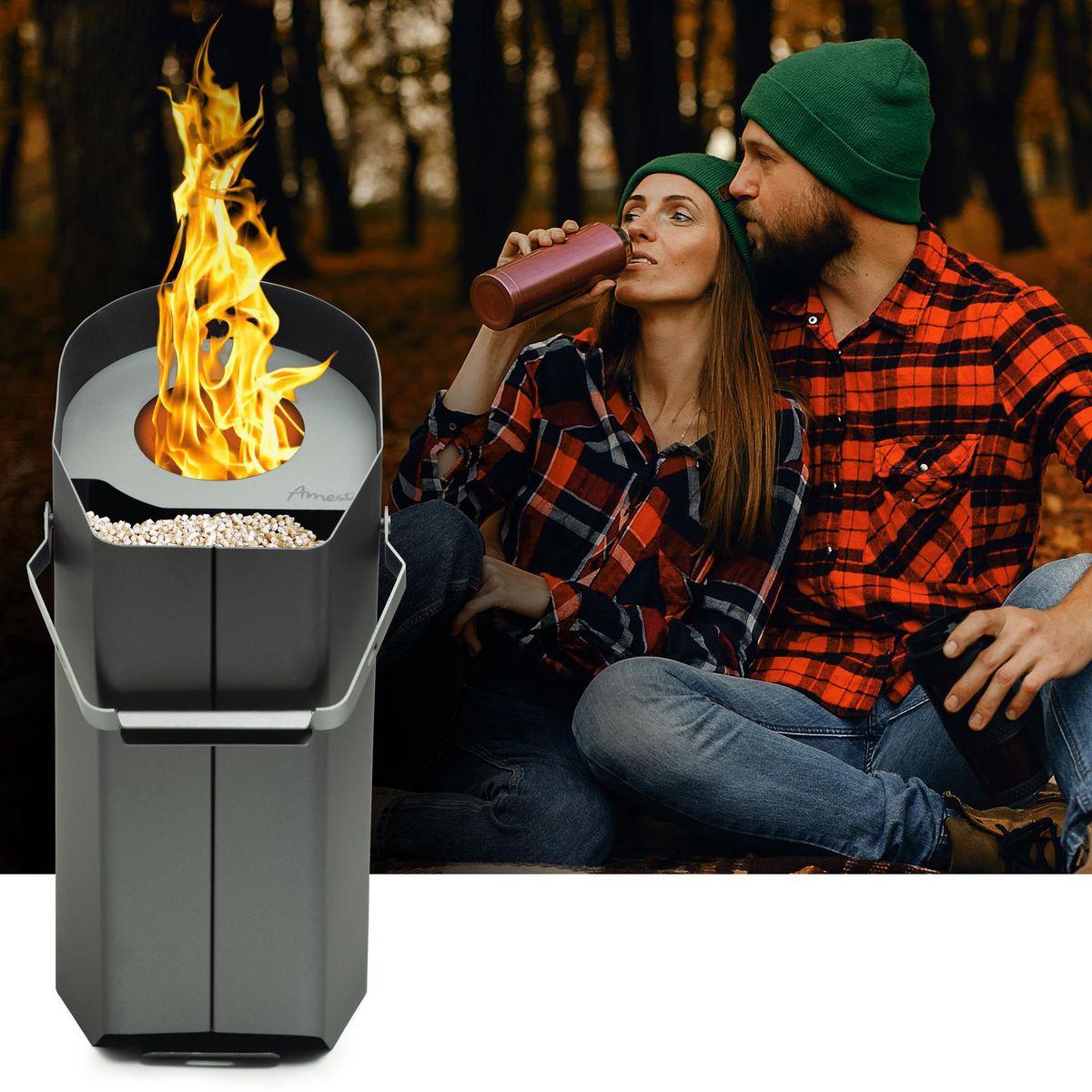 AMESTI - Estufa Pellet ICON Gris Charcoal