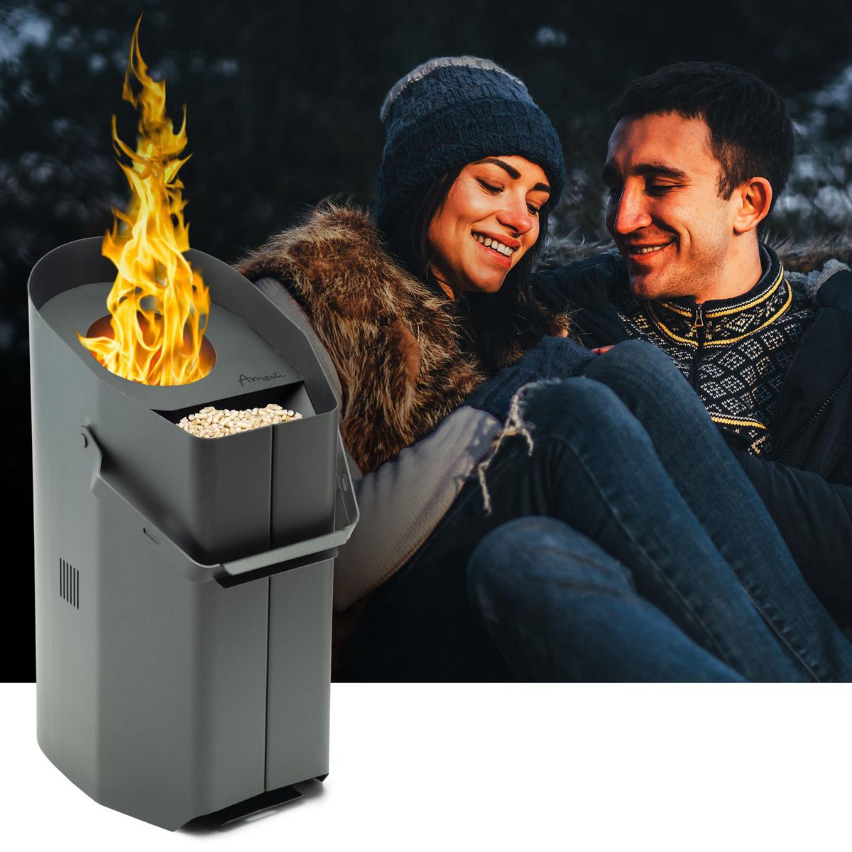 AMESTI - Estufa Pellet ICON Gris Charcoal