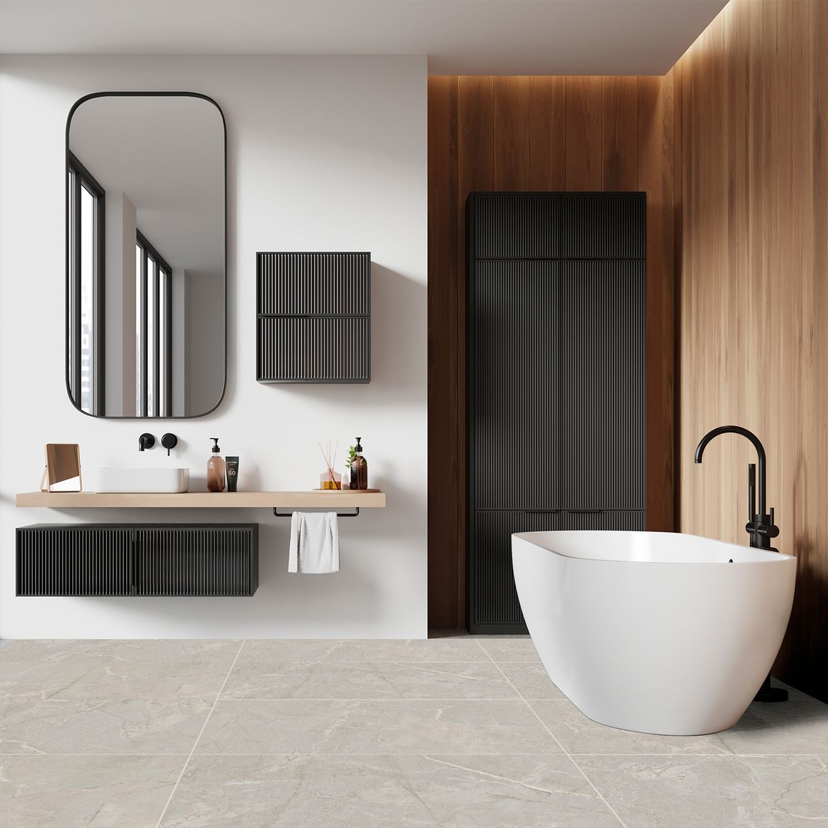 CORDILLERA - Cerámica 90x45 cm Piedra Alpe Blanco / gris 1.62 m2