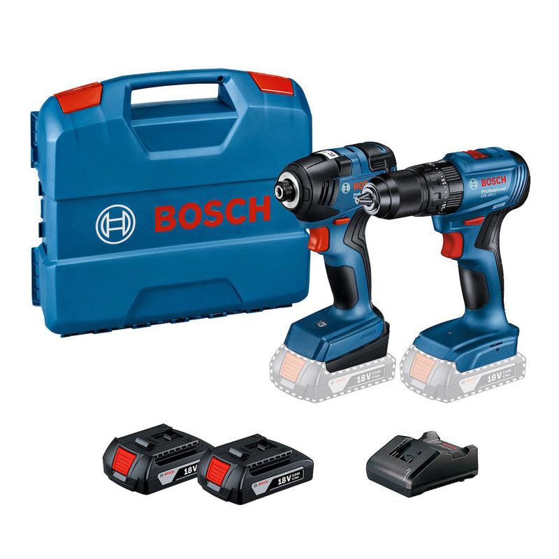 BOSCH - Taladro Inalámbrico Percutor 13mm 18 V/Llave Impacto 18 V/2 Baterías
