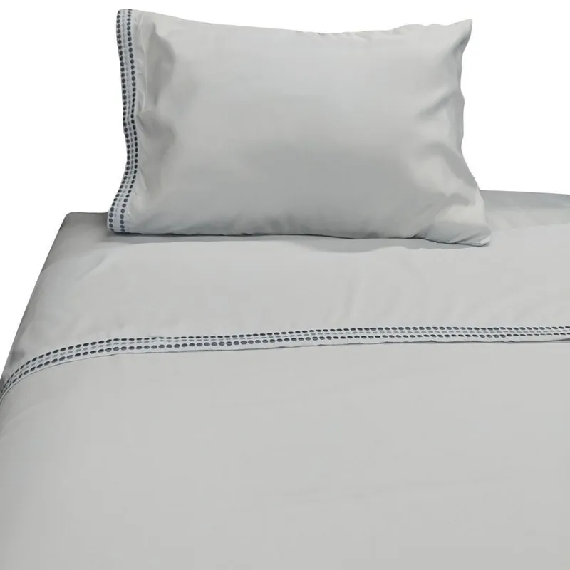 IDETEX - Sábana Sabana bordada 1.5 plazas Celeste