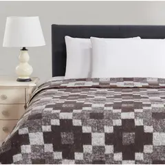 IDETEX - Frazada Jacquard Heatset Evo 1 plaza Café