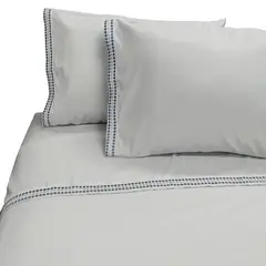 IDETEX - Sábana Bordada King Celeste