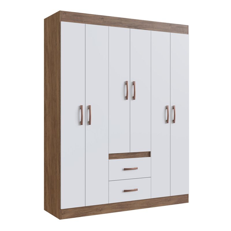 ALTAVISION - Clóset Siena 6 Puerta(s) 1 Repisa(s) 156x183x45 cm Castaño/Blanco