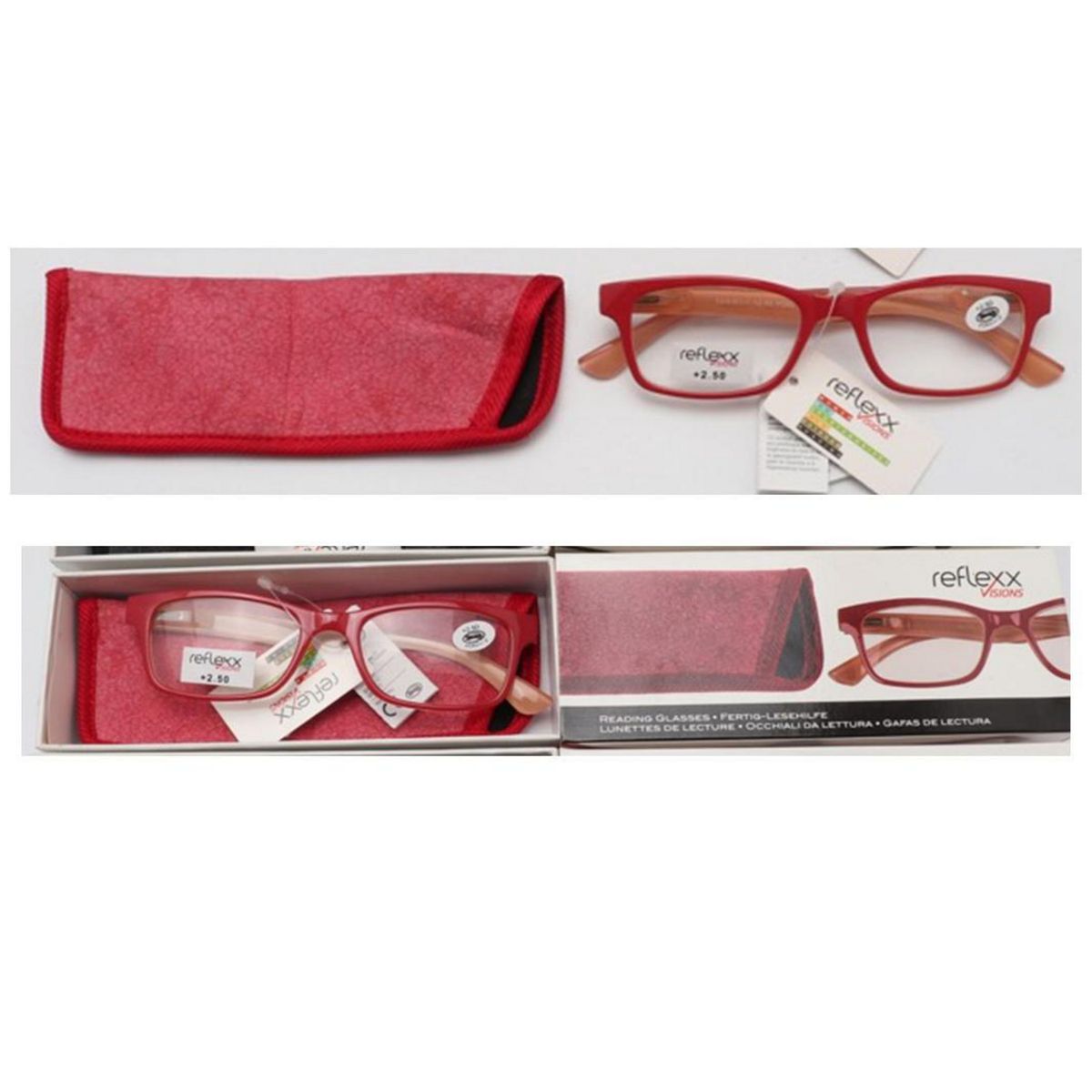 GENERICO - Anteojo optico Zia rojo 2.5
