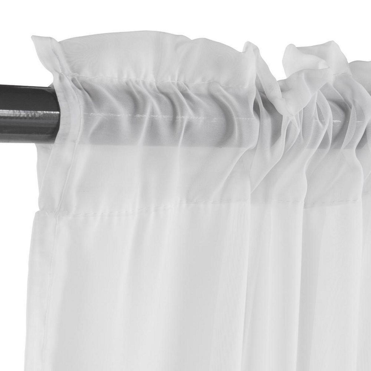 MASEL - Set de cortinas De velo 140x225 cm Blanco