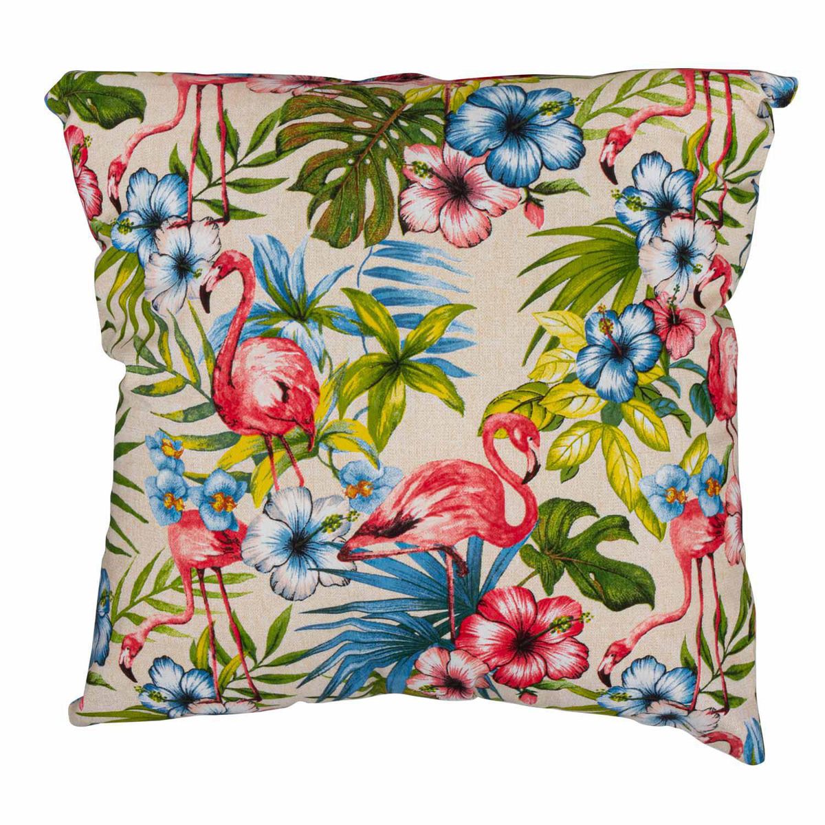 MASEL - Set de cojines Española estampada Beige 50x50 cm