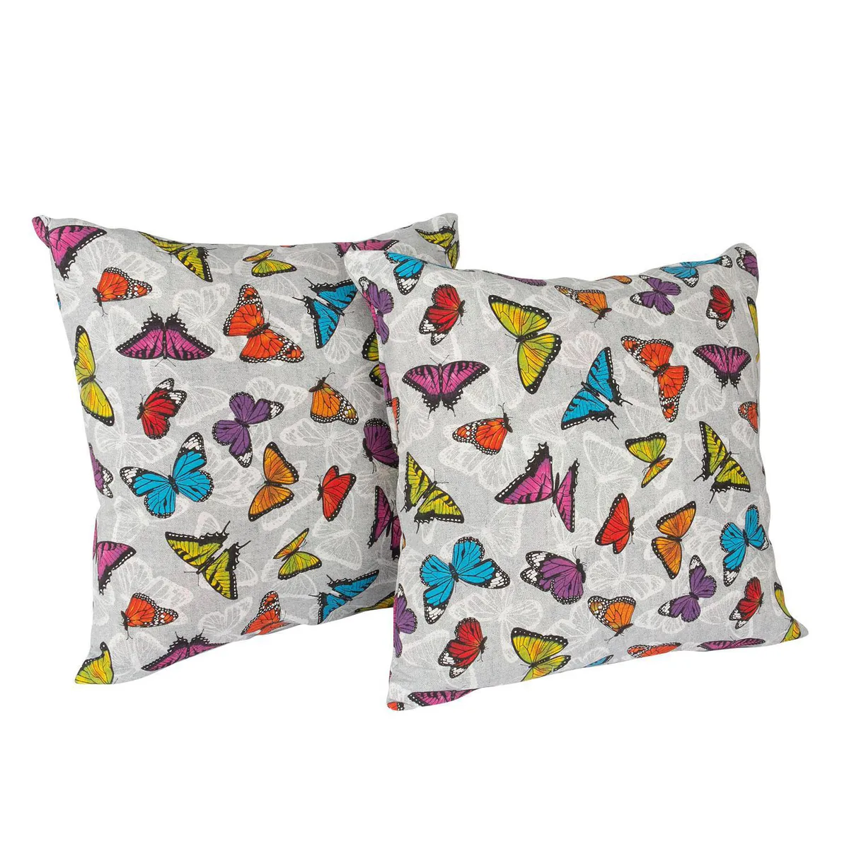 MASEL - Set de cojines Española estampada Gris 50x50 cm