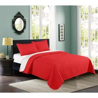 Quilt 1.5 plazas Bicolor Rojo