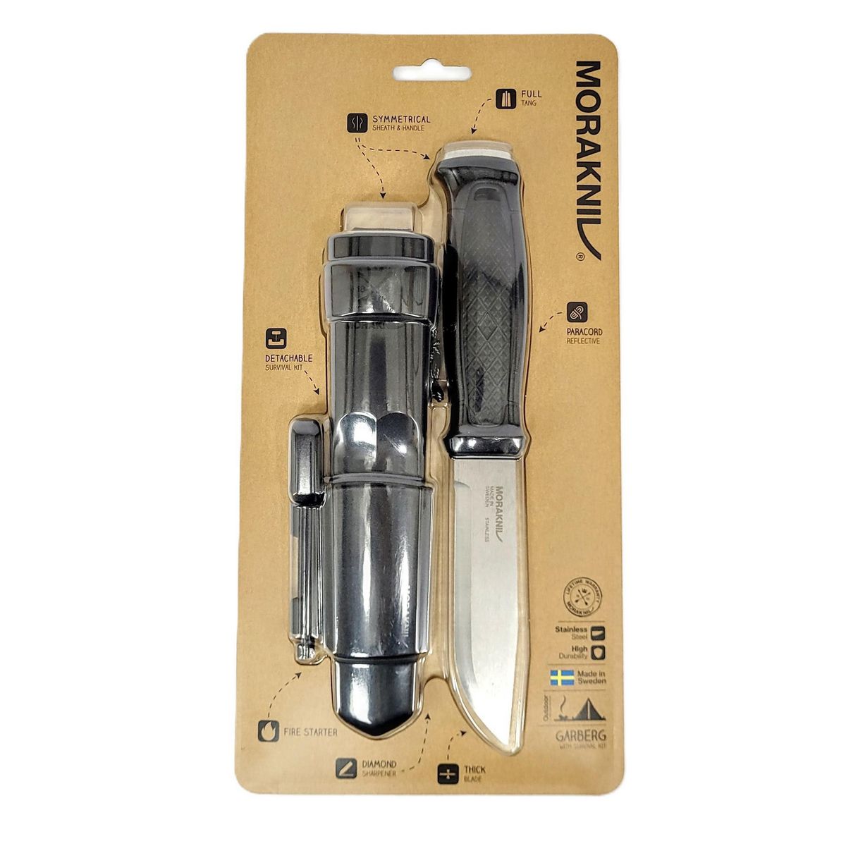 GENERICO - Cuchillo outdoor bushcraft garberg con kit de supervivencia