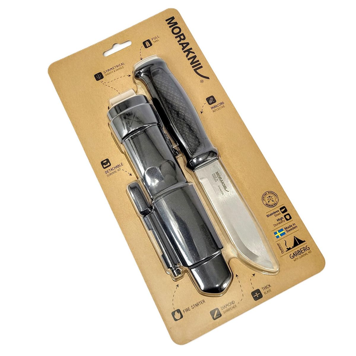 GENERICO - Cuchillo outdoor bushcraft garberg con kit de supervivencia