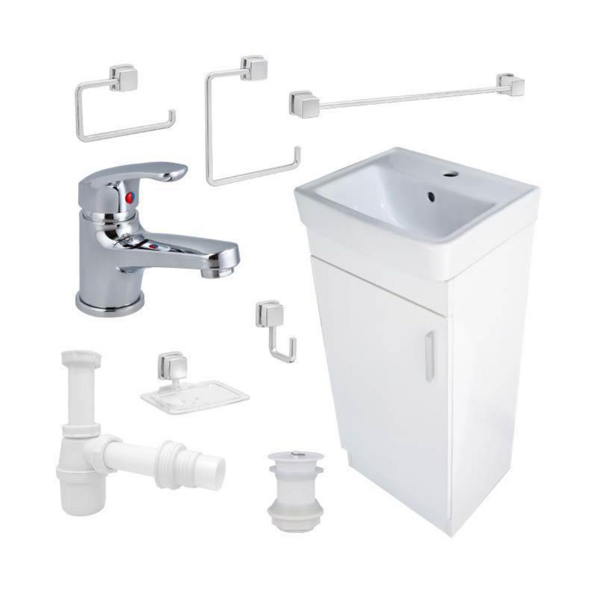 STRETTO - Mueble de Baño Claire Blanco 40x82x42 cm