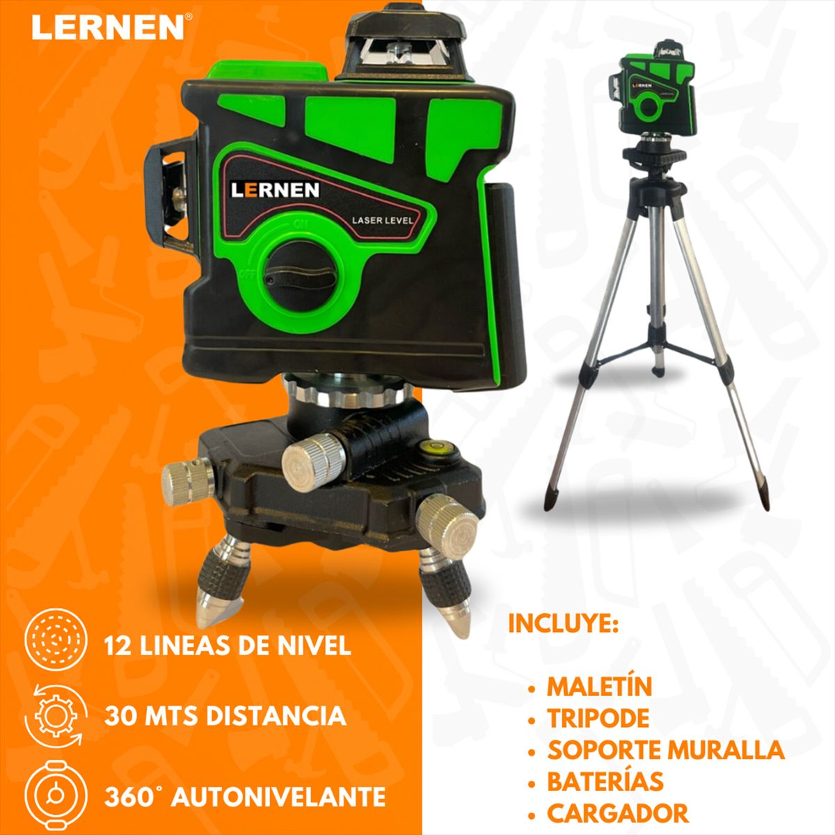 LERNEN - Nivel Láser Profesional 12 líneas/Maletín 