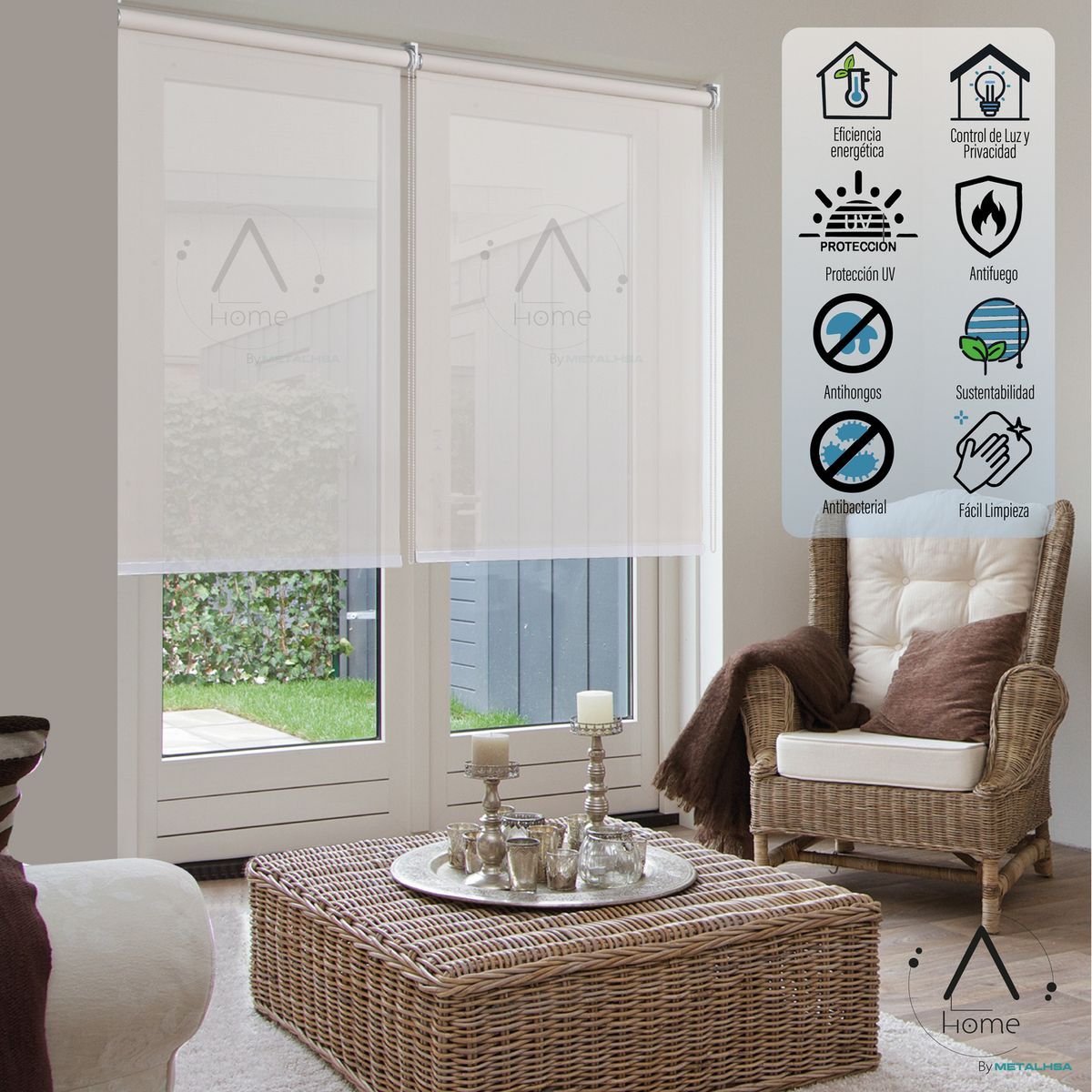 AURA - Cortina Roller Sun Screen Aura Beige
