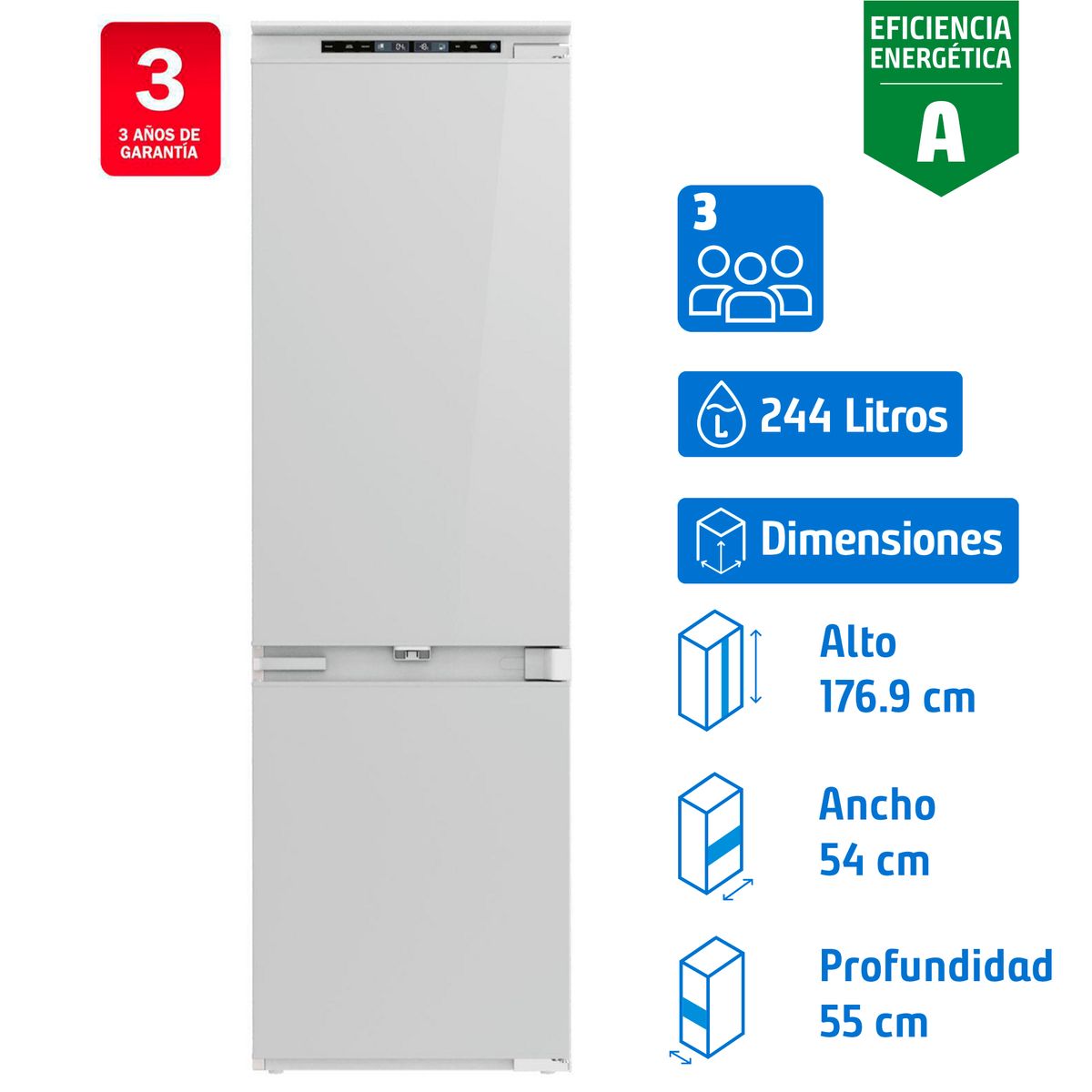 TEKA - Refrigerador Combi Integrable Bottom Freezer No Frost 244 Litros 73380