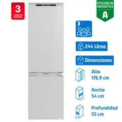 TEKA - Refrigerador Bottom Freezer No Frost 244 Litros sin color, producto integrable, el color depende del color de los muebles de clientes 73380