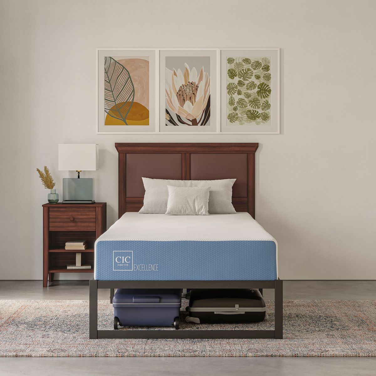 CIC - Cama Iron Smart Excellence 1,5 pz + faldon