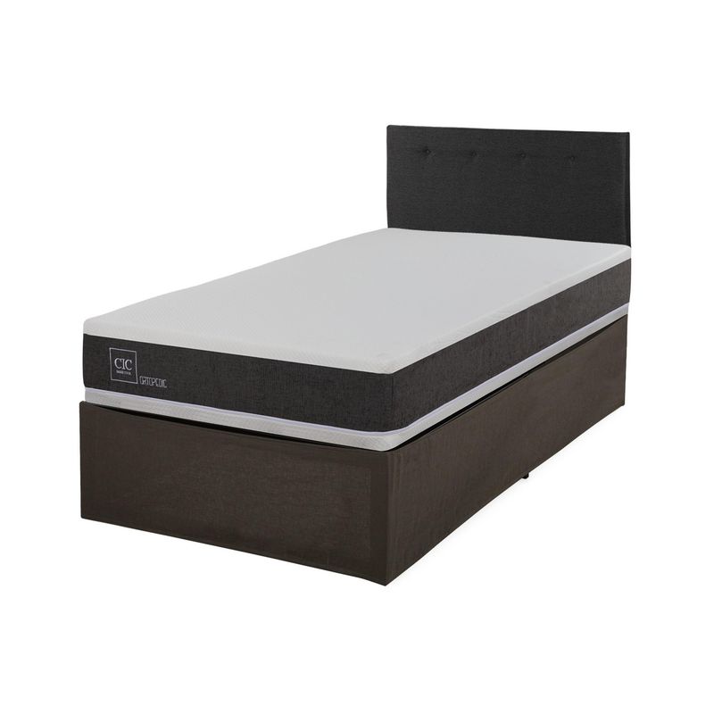 CIC - Cama Iron Smart Ortopedic 1,5 pz respaldo bl + faldon