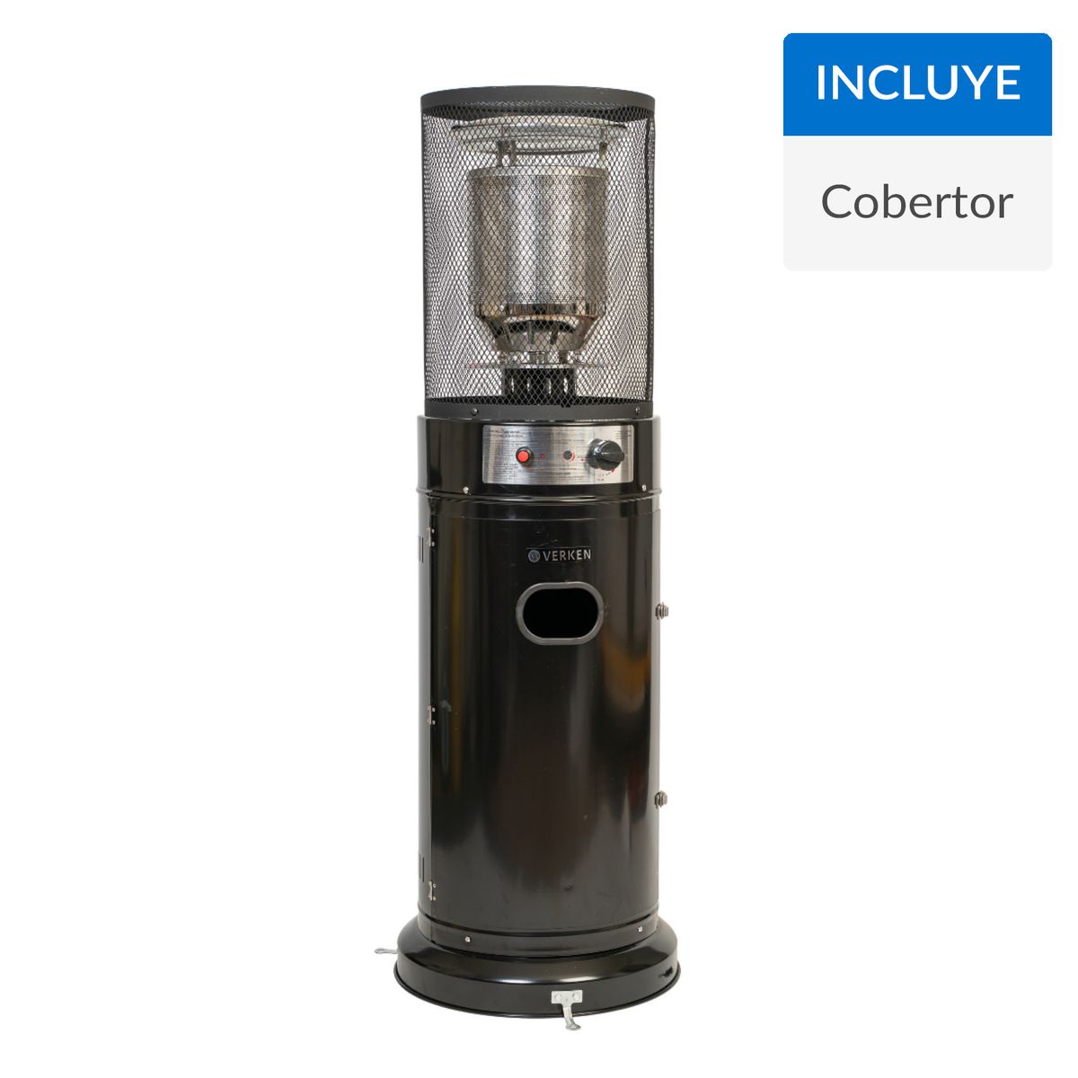 VERKEN - Estufa Exterior Patio Heater Litt a Gas Acero Negra