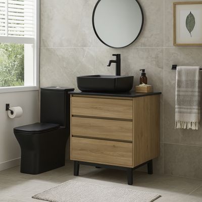 Imagen 2 del producto WC One piece a Piso 30,5 cm 6 Litros Square Negro Mate