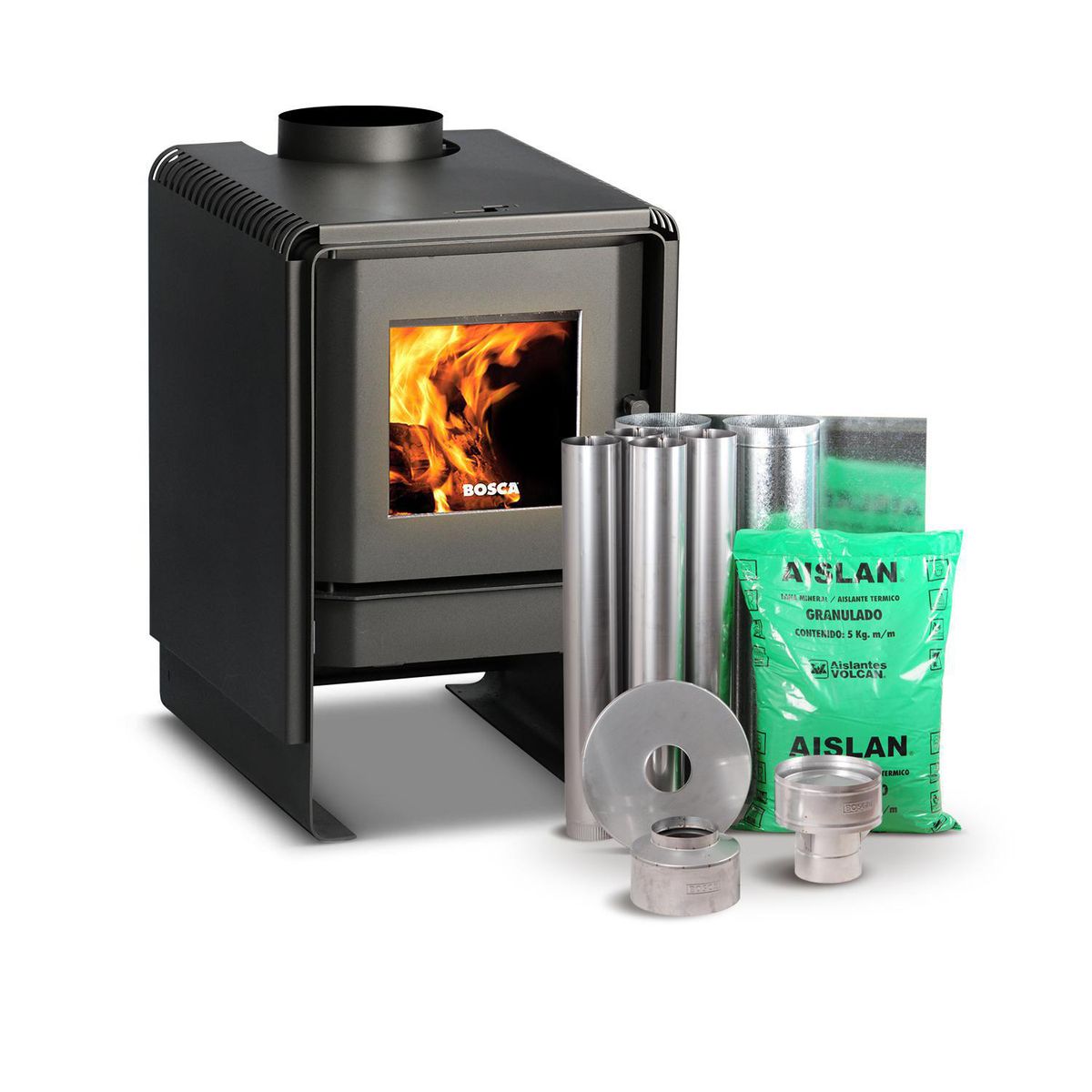 BOSCA - Estufa Leña Eco 380 + KIT Charcoal