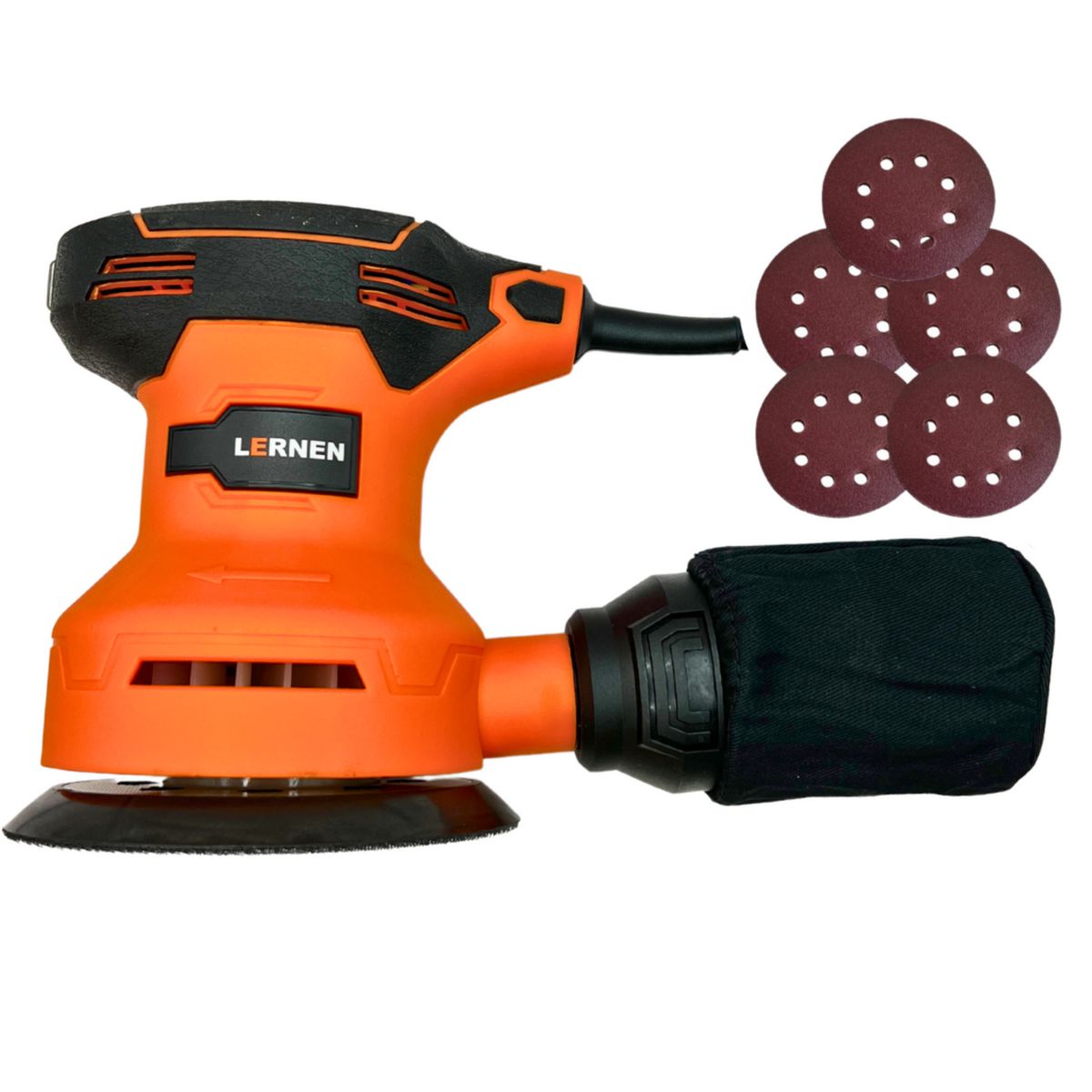 LERNEN - Lijadora roto orbital eléctrica 350W + lijas de repuesto