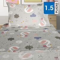 Sabana Swan 1.5 plazas 144 Hilos Gris