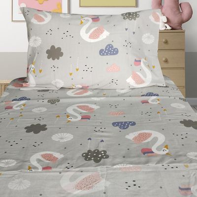 Imagen 2 del producto Sabana Swan 1.5 plazas 144 Hilos Gris