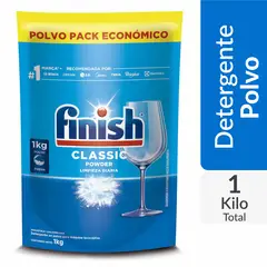 FINISH - Detergente en Polvo para Lavavajillas 1 kg Doypack