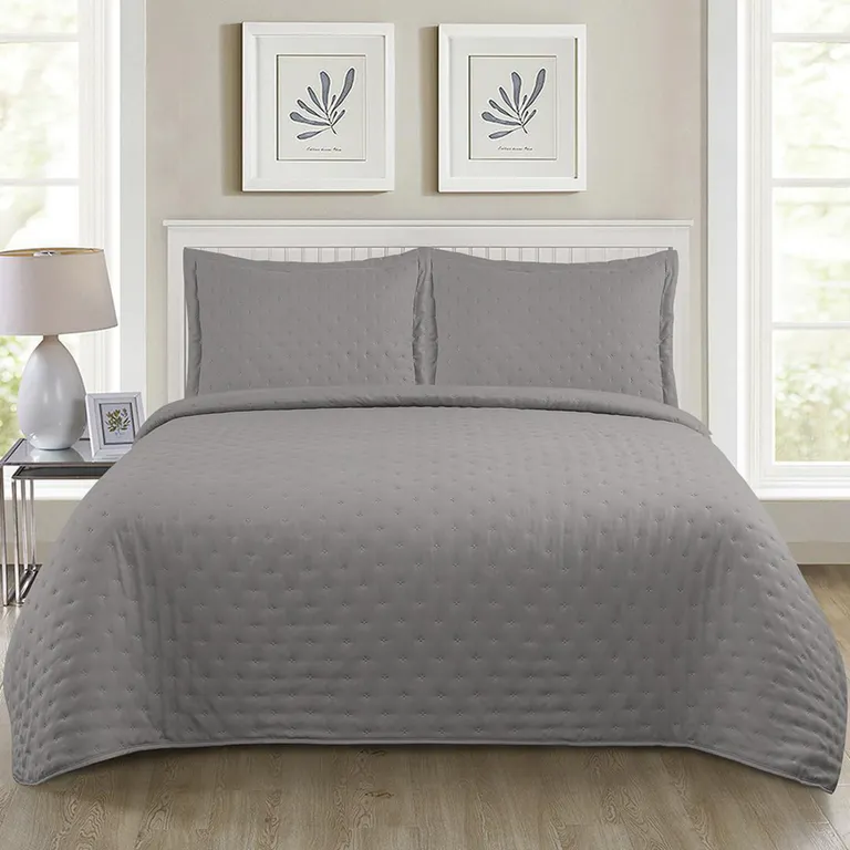 Quilt 2 plazas Roma Gris