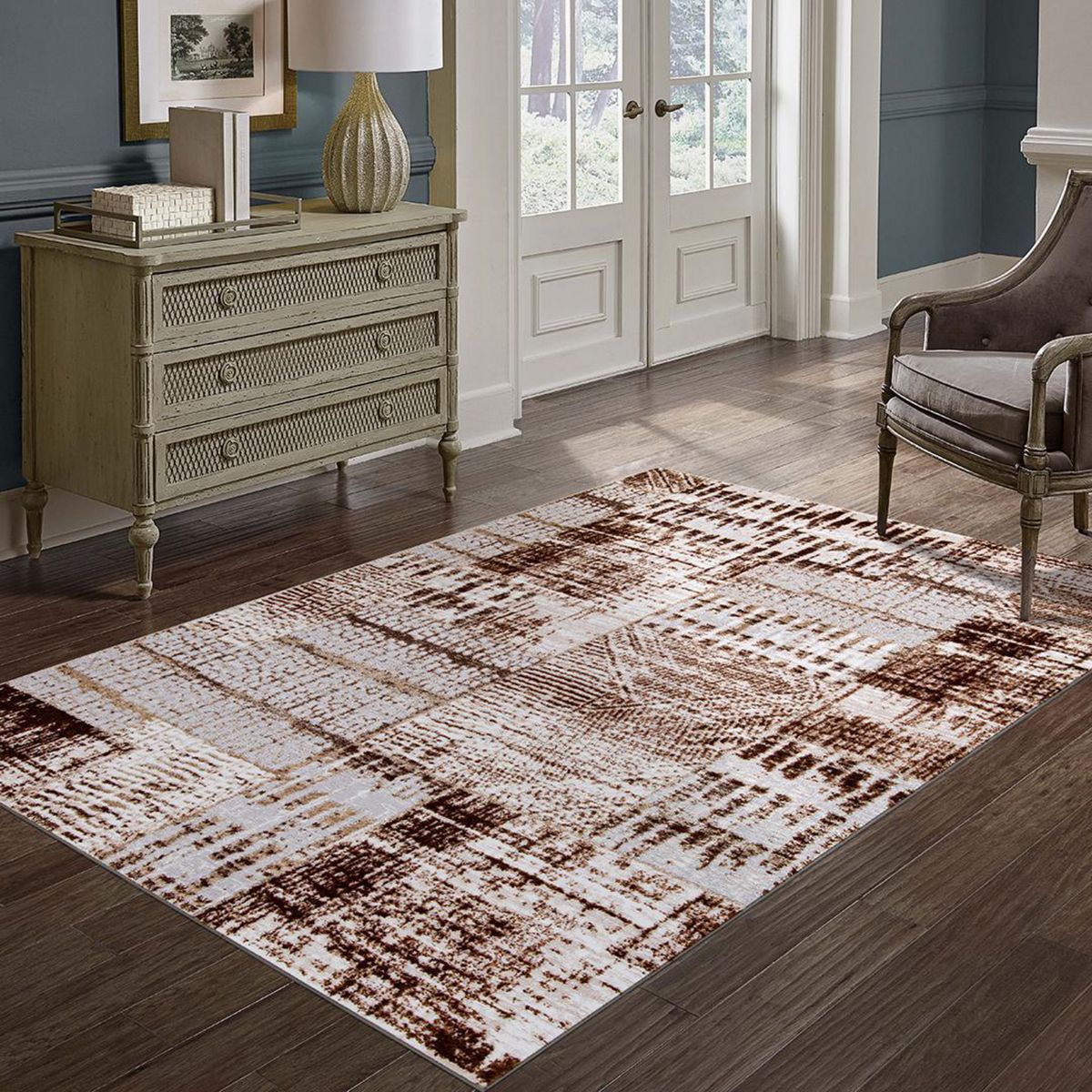 IDETEX - Alfombra Grande Wind 200x280 cm Poliéster Café