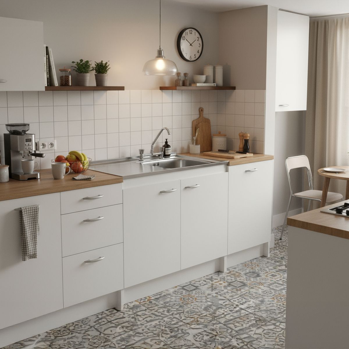 CIC - Mueble Cocina con Lavaplatos Izquierdo 100 Cm y Grifería