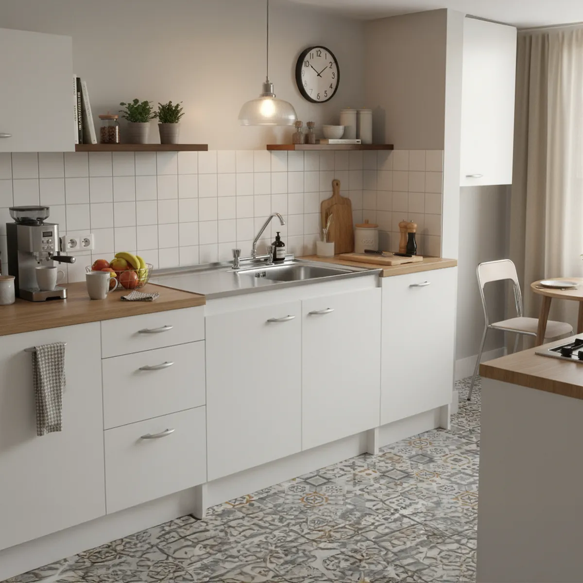 CIC - Mueble Cocina con Lavaplatos Izquierdo 100 Cm y Grifería