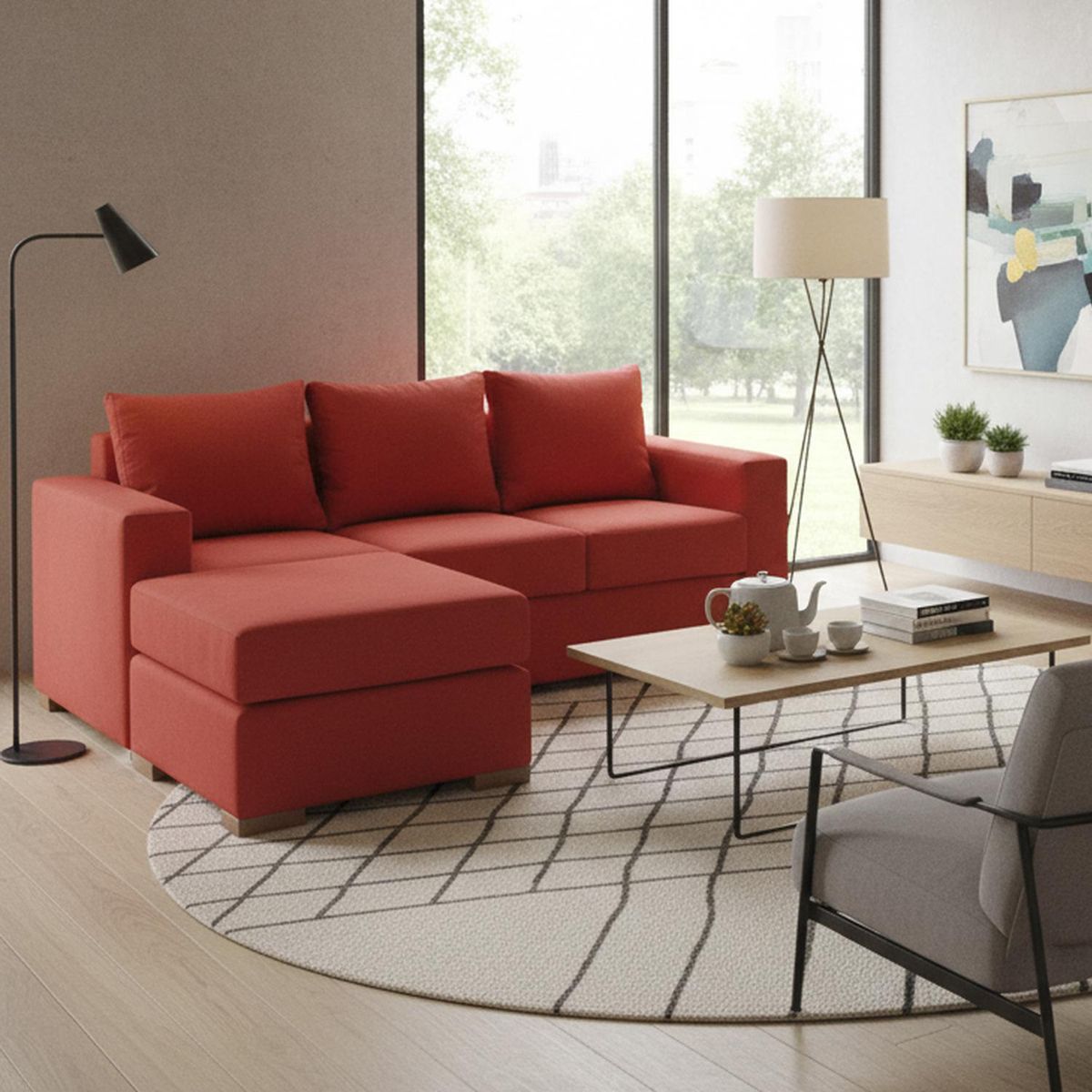 DKORA - Sofá Seccional Celine Intercambiable 3 Cuerpos