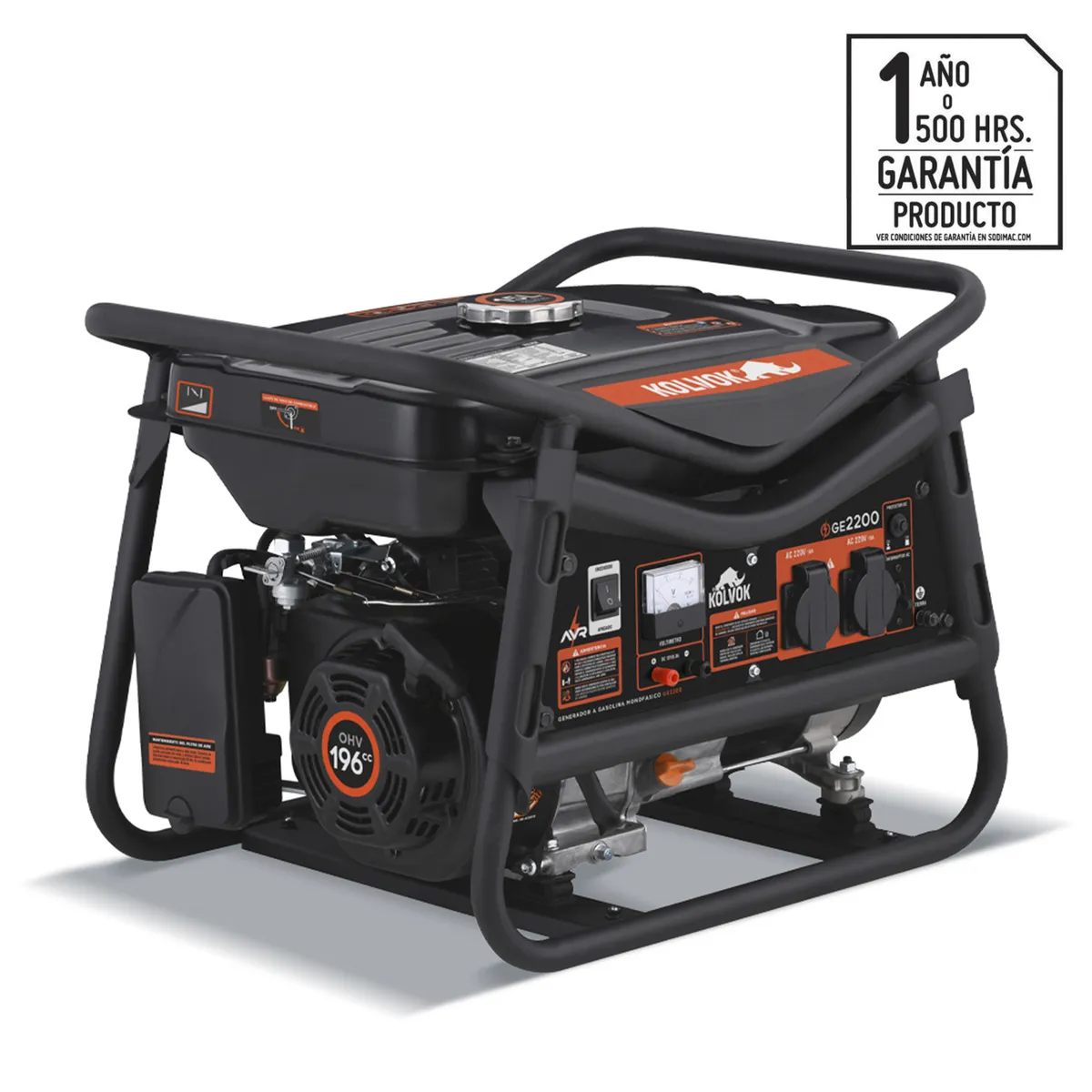 KOLVOK - Generador a Gasolina Partida Manual 2200 W 15 l